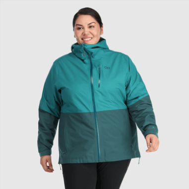 מחקר חוצות לנשים Aspire Ii Gore-tex® מעיל גשם במידות גדולות אגם עמוק/קו עץ